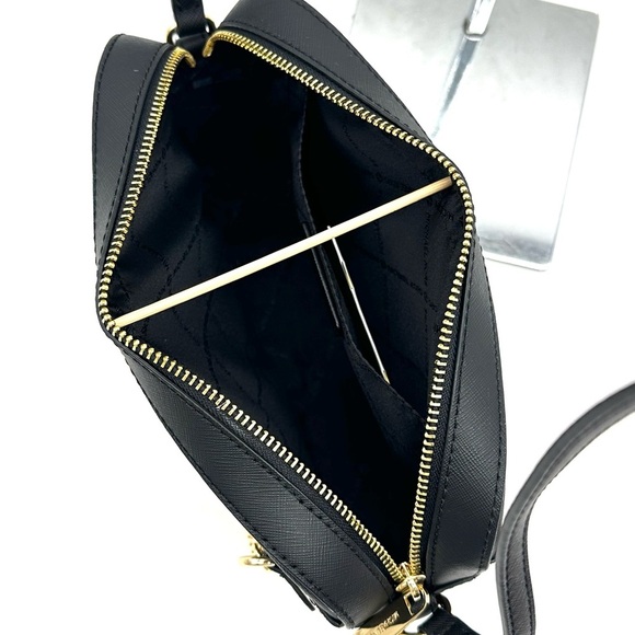 Michael Kors Large EW Zip Chain Xbody Crossbody Bag & TZ Coinpouch w/ID Black - Picture 7 of 15